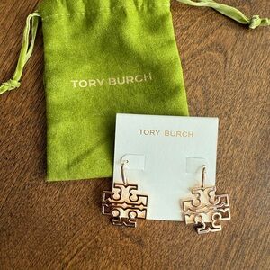 Tory Burch Gold Logo Earrings